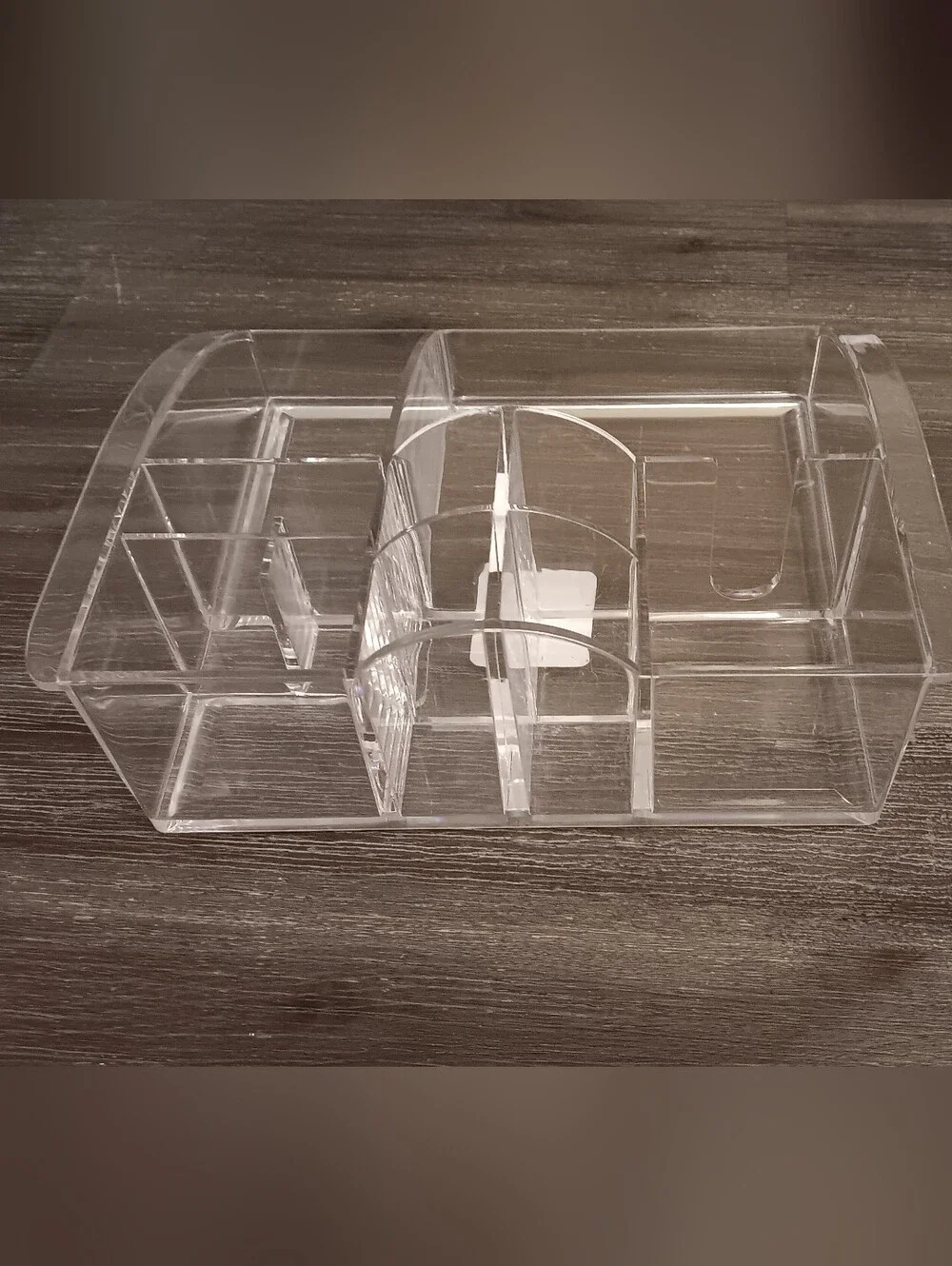 Clear Acrylic Makeup Organizer with Multi-Compartment Storage